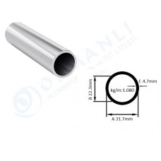 Alüminyum Boru Dış Çap 31.7mm  Et Kalınlık 4.7mm